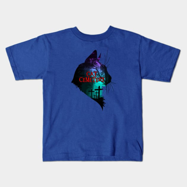 CAT CEMETERY Kids T-Shirt by theanomalius_merch